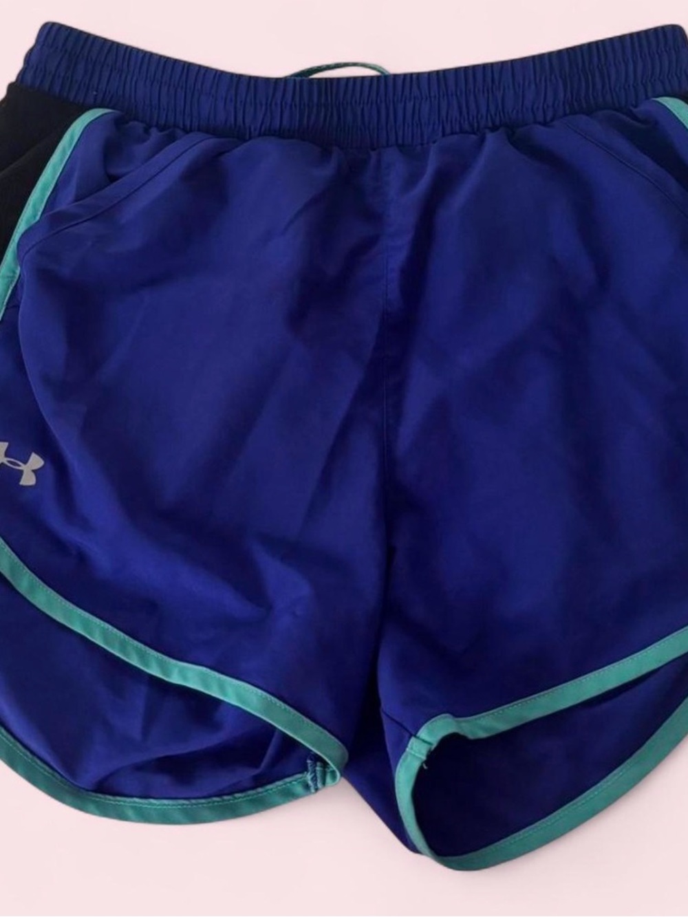Under Armour Women's Navy Blue Athletic Shorts with Teal Trim